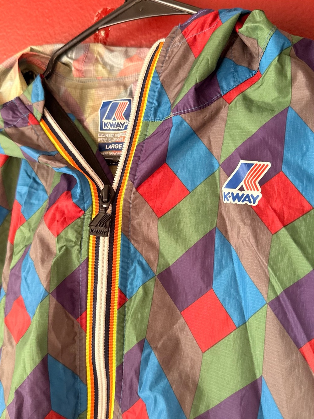 K-Way Men's Multicolor Patterned Packable Jacket - Picture 5 of 6
